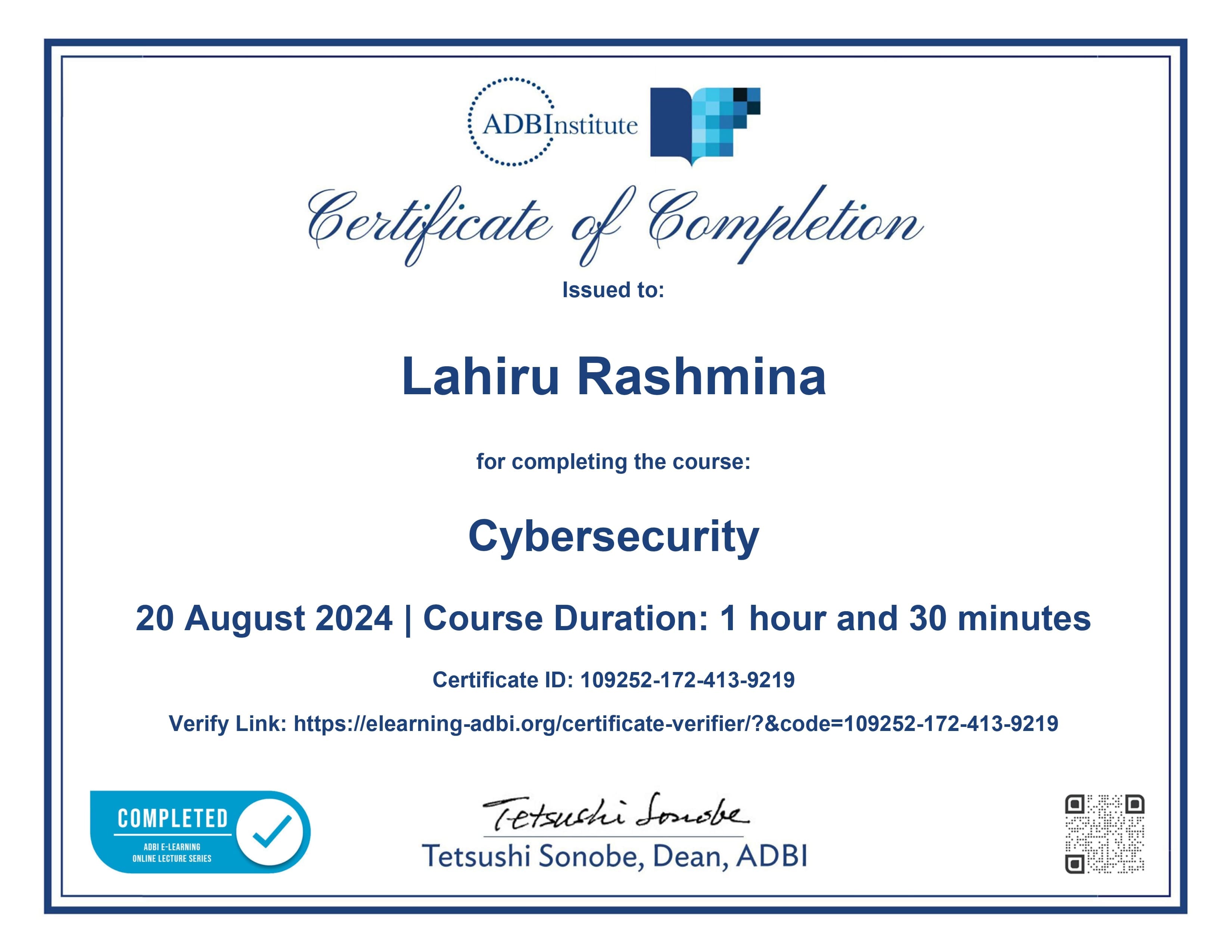 Cybersecurity Certificate